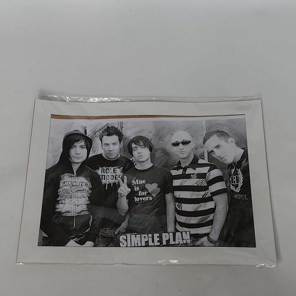 SIMPLE PLAN POSTER Black and White with Photo Mat Boards BNIP - Picture 1 of 2